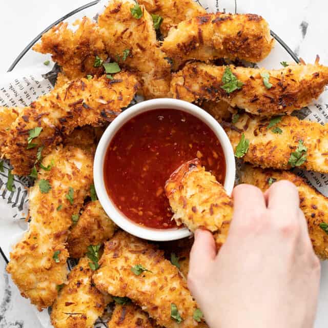 Coconut Chicken Strips With Sweet Chili Sauce Budget Bytes