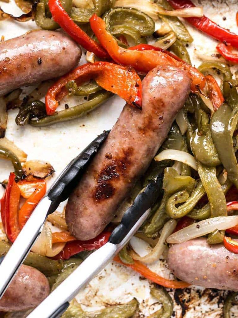 Roasted Bratwurst With Peppers And Onions Budget Bytes