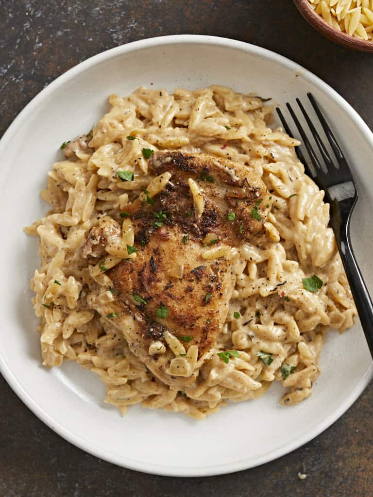 Creamy Chicken And Orzo Skillet Budget Bytes