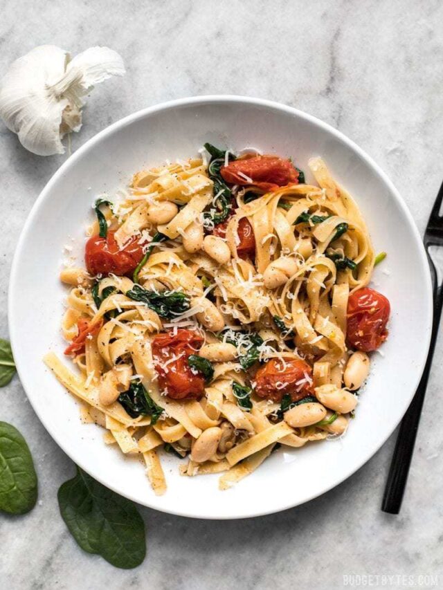 Easy Tuscan White Bean Pasta Recipe - Budget Bytes