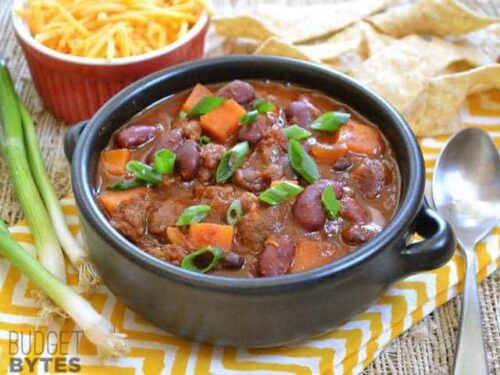 Chorizo Sweet Potato Chili - Budget Bytes