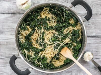 Garlic Parmesan Kale Pasta - with VIDEO - Budget Bytes