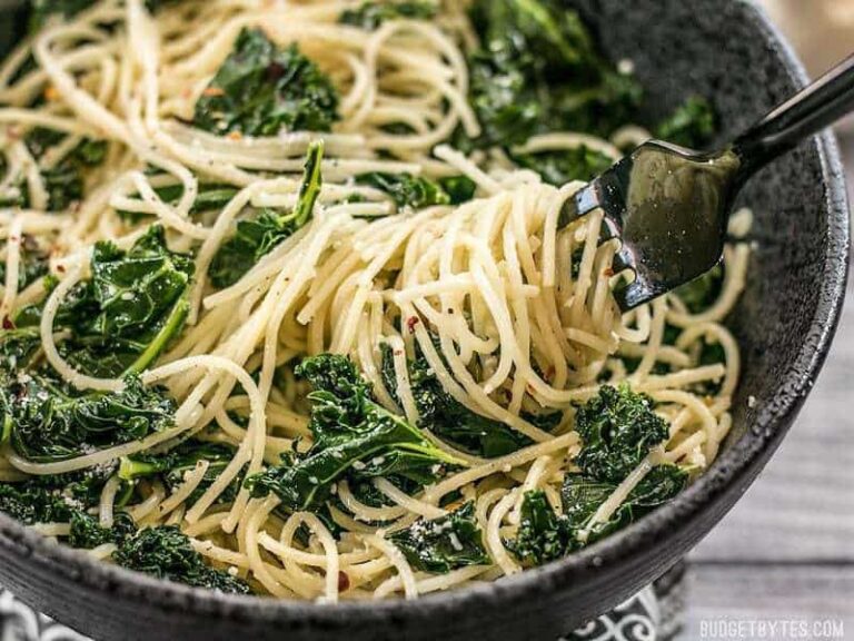 Garlic Parmesan Kale Pasta With Video Budget Bytes