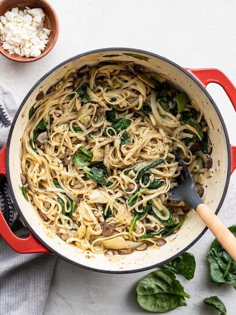 One Pot Spinach and Artichoke Pasta - Budget Bytes