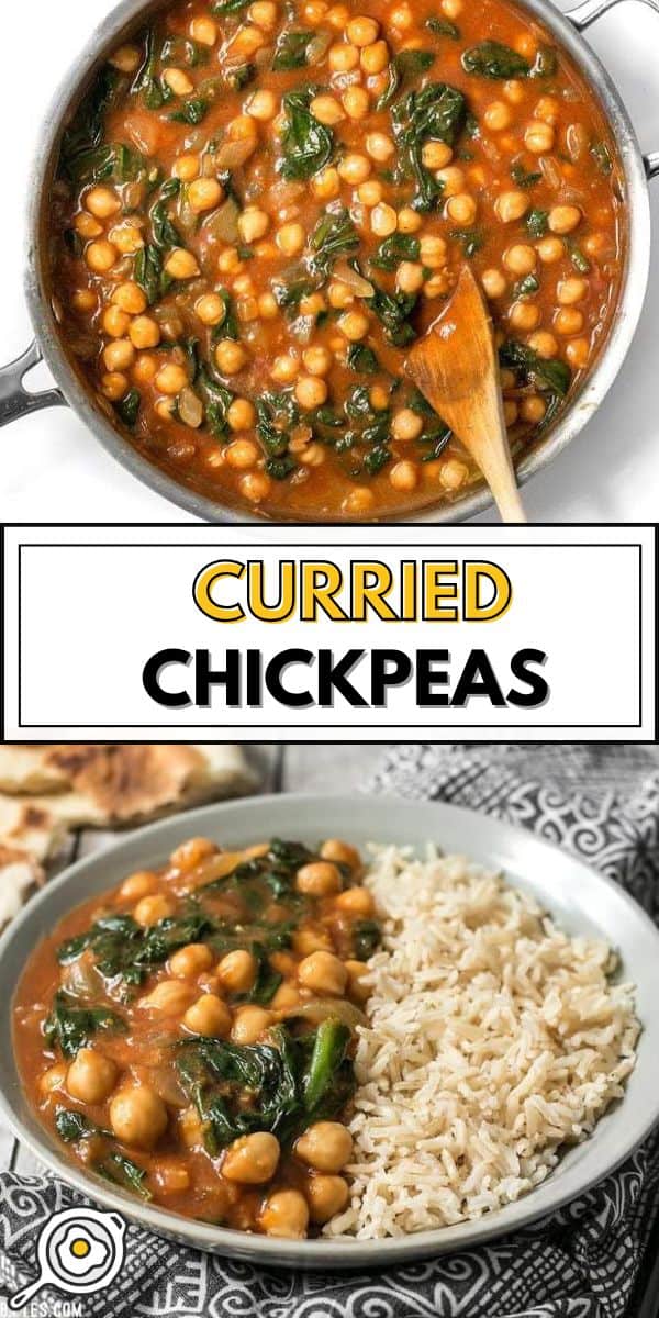 curried chickpeas pin image