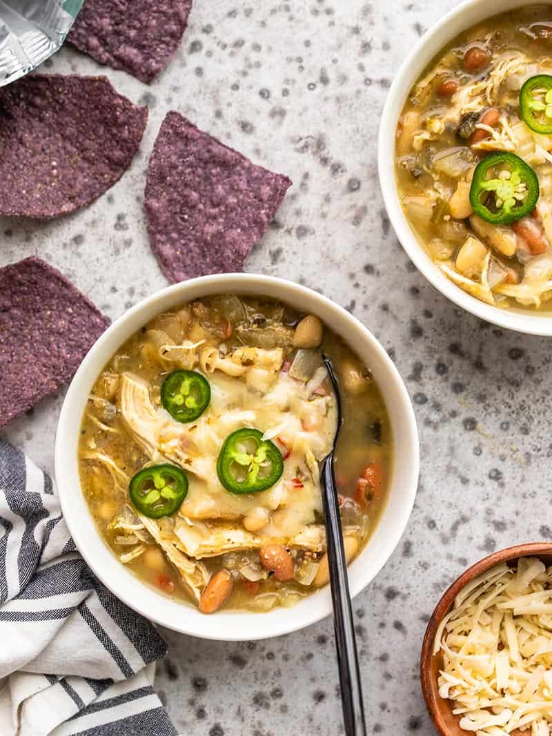 Crock Pot Cream Cheese Chicken Chili - Together as Family