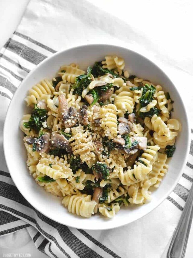 Parmesan & Pepper Kale Pasta - Budget Bytes