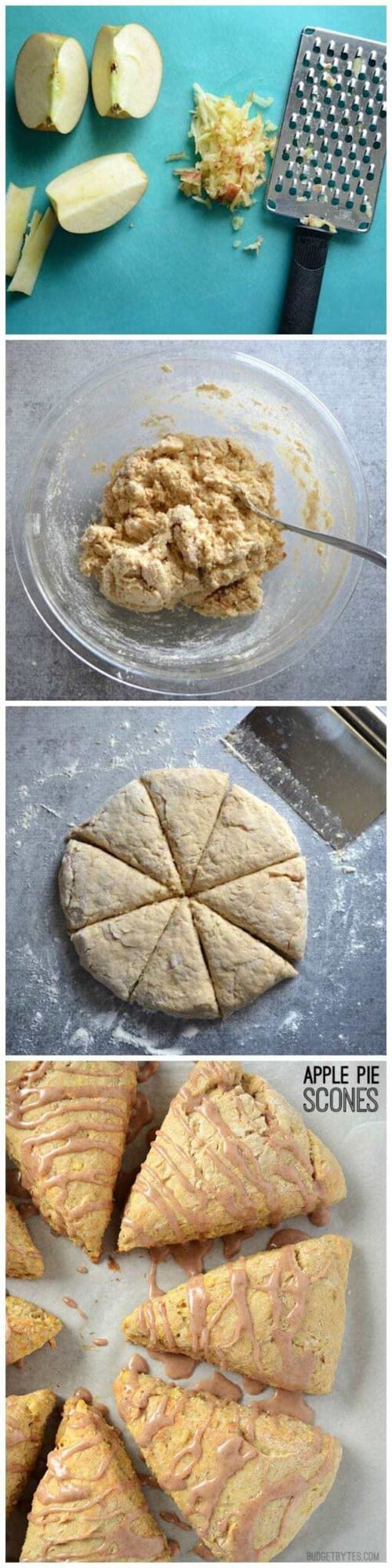 Apple Pie Scones with Cinnamon Glaze - Budget Bytes