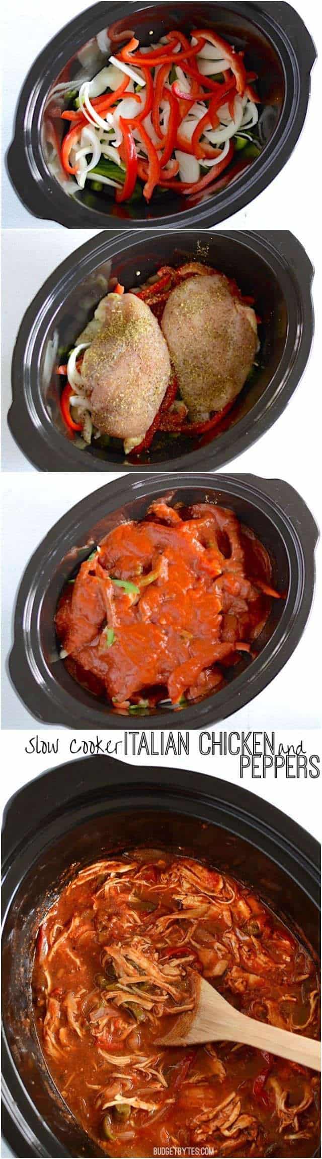 Slow Cooker Italian Chicken And Peppers Budget Bytes