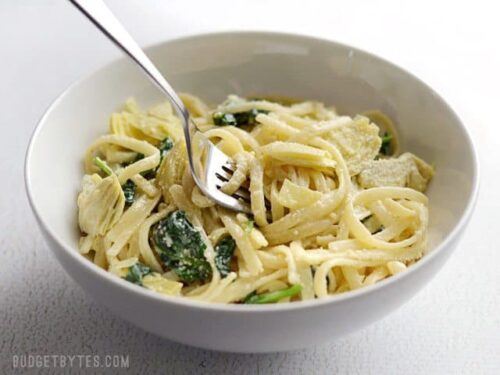 20 Minute Creamy Spinach Artichoke Pasta Budget Bytes