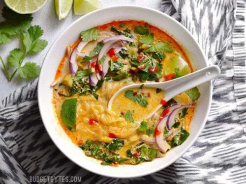 Thai Red Curry Vegetable Soup Recipe - Budget Bytes