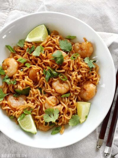 Lime Shrimp Dragon Noodles - Budget Bytes