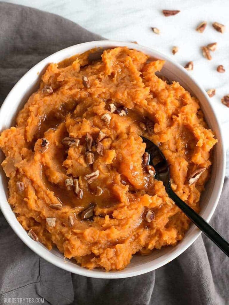 Maple Brown Butter Mashed Sweet Potatoes V