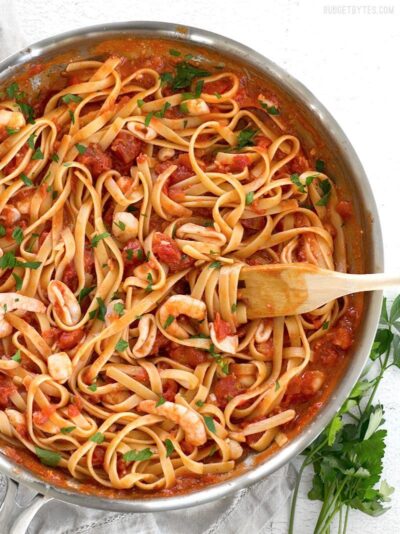 Spicy Seafood Pasta with Tomato Butter Sauce - Budget Bytes