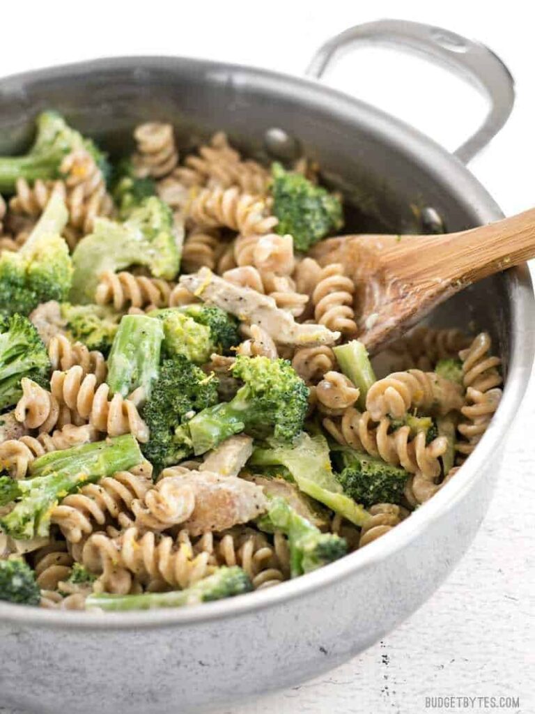 Chicken and Broccoli Pasta with Lemon Cream Sauce - Budget Bytes