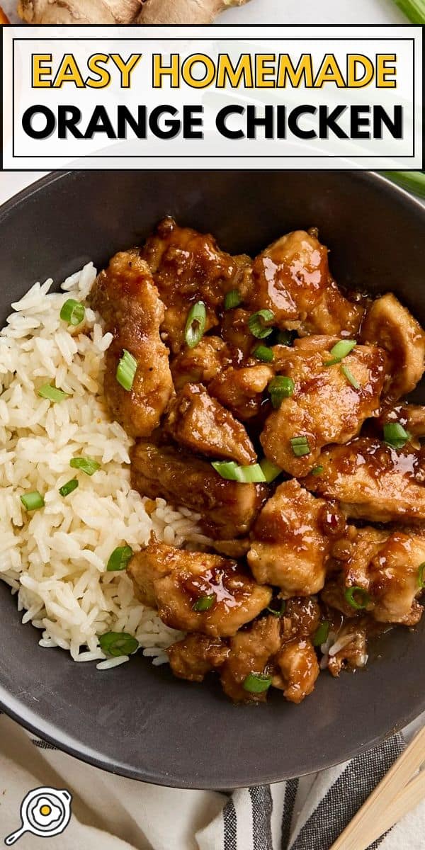 easy homemade orange chicken pin image