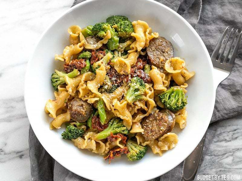 One Pan Pasta with Sausage and Spinach Recipe