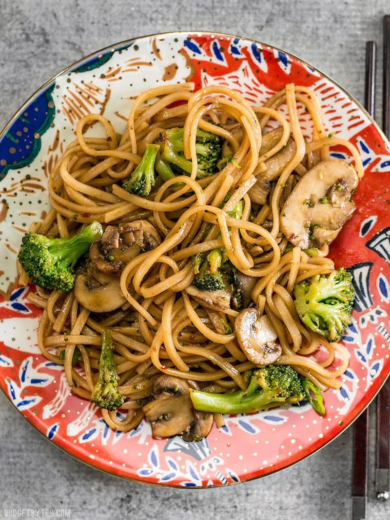 Simple Mushroom Broccoli Stir Fry Noodles Budget Bytes