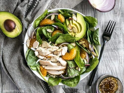 Chicken and Mandarin Salad with Sesame Dressing - Budget Bytes
