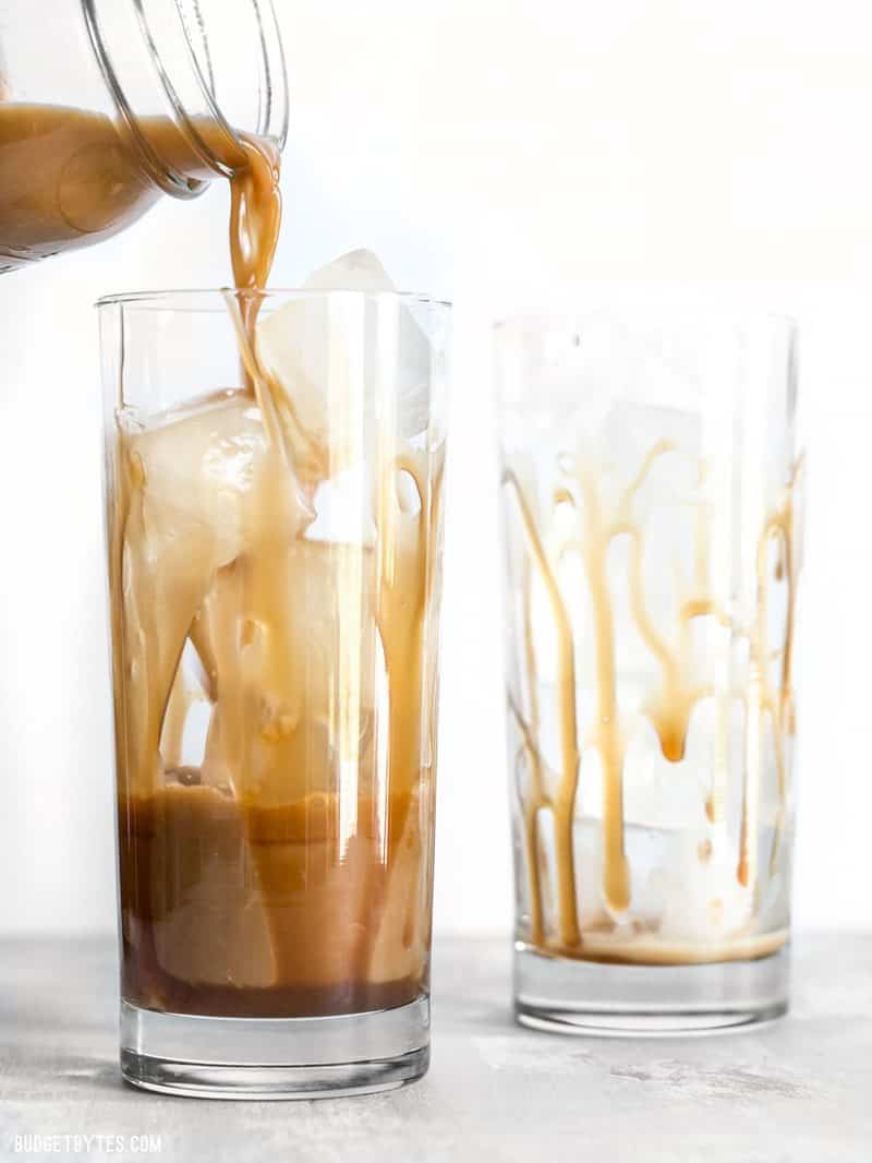 Homemade Salted Caramel Iced Coffee - Budget Bytes