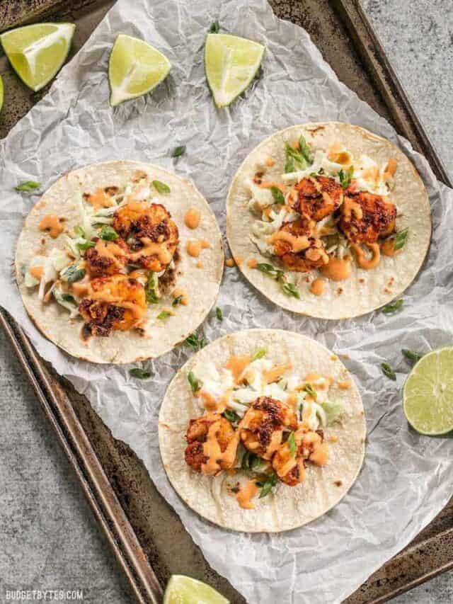 Blackened Shrimp Tacos With Creamy Coleslaw - Budget Bytes