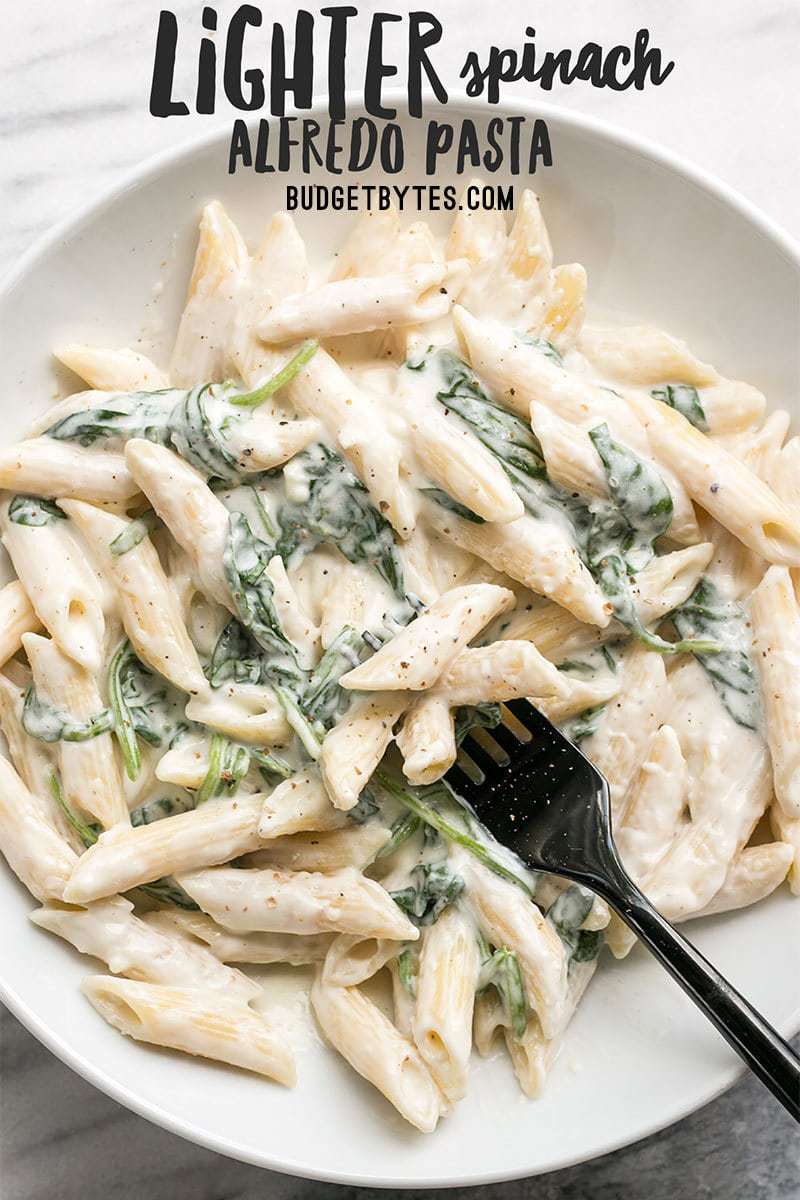 Spinach Alfredo Pasta - Budget Bytes