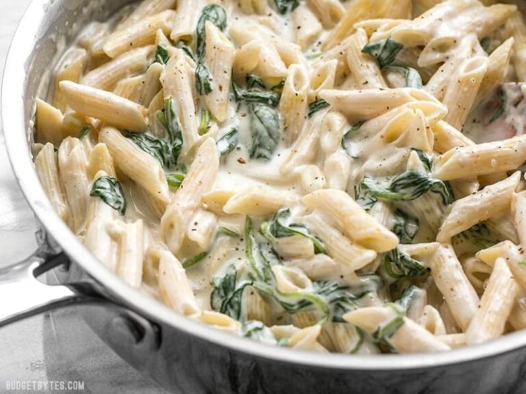 Spinach Alfredo Pasta - Budget Bytes