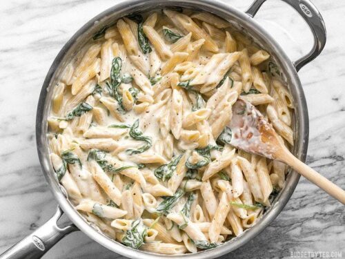 Spinach Alfredo Pasta - Budget Bytes