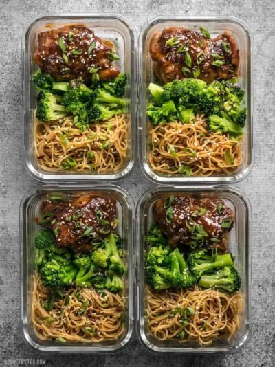 Sticky Ginger Soy Glazed Chicken Meal Prep - Budget Bytes