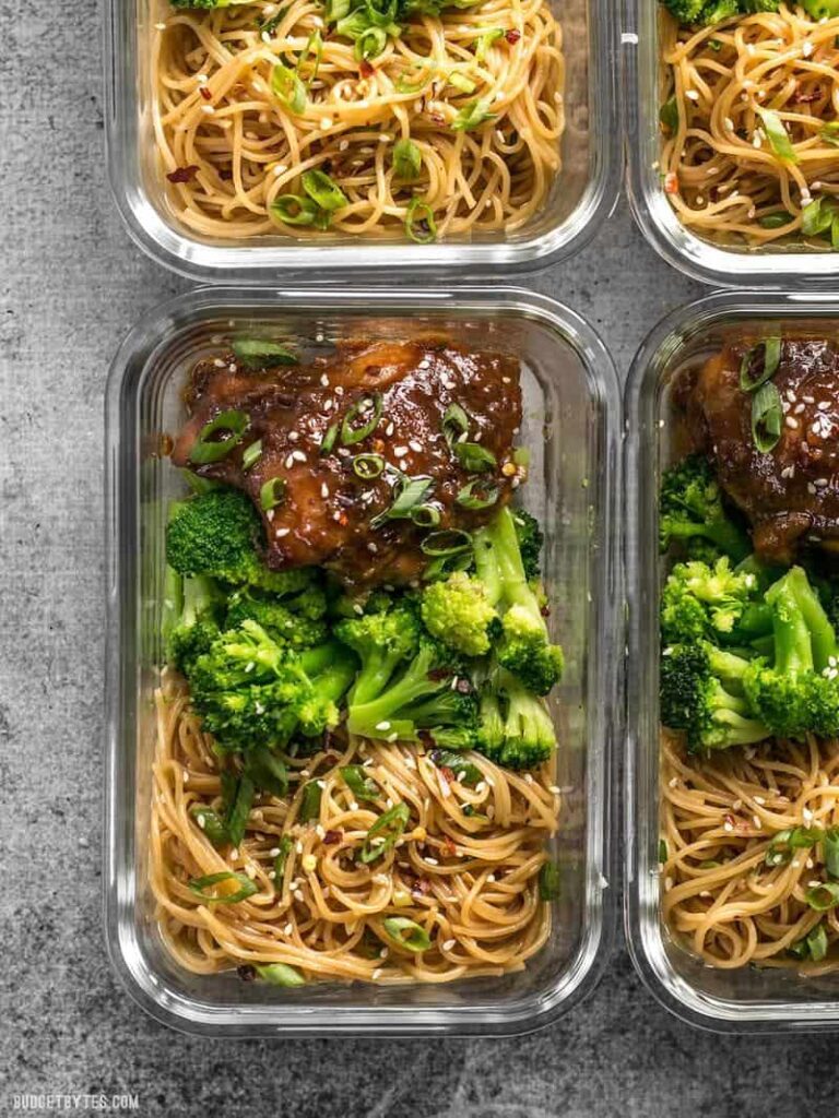 Sticky Ginger Soy Glazed Chicken Meal Prep - Budget Bytes