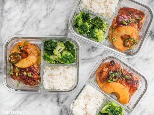 Pineapple BBQ Chicken Meal Prep - Budget Bytes