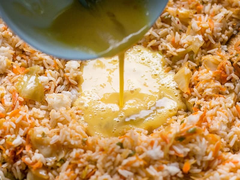 Add Eggs to Kimchi Fried Rice