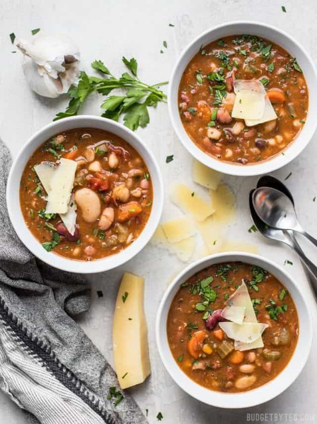 Vegetarian 15 Bean Soup Step by Step Photos Budget Bytes