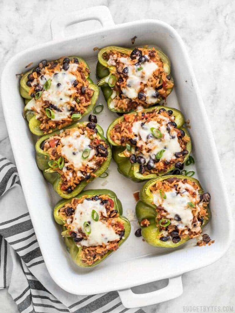 Chorizo Stuffed Bell Peppers - Budget Bytes