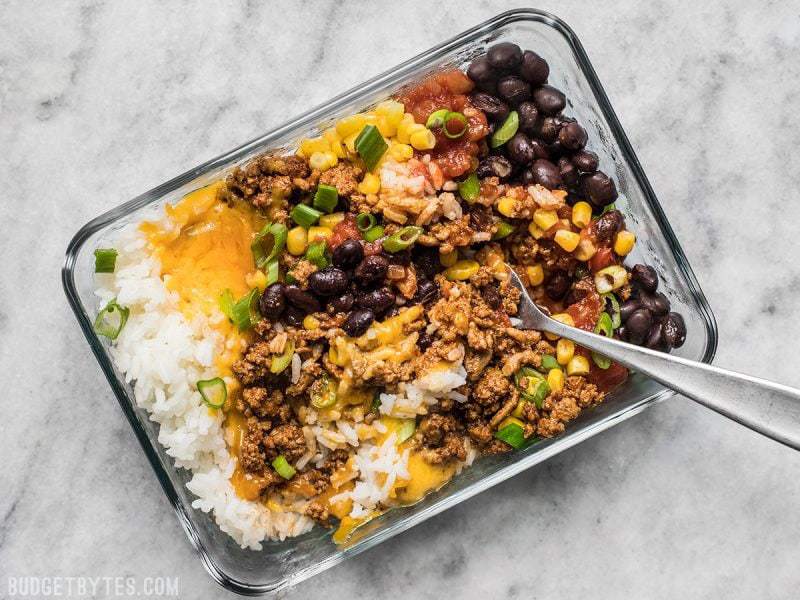 Slow Cooker Chicken Burrito Bowl For One - One Dish Kitchen