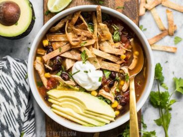 Slow Cooker Chicken Tortilla Soup Recipe - Budget Bytes