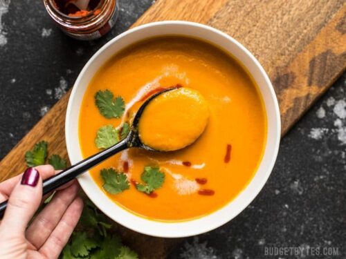 Thai Coconut Curry Carrot Soup - Vegan - Budget Bytes