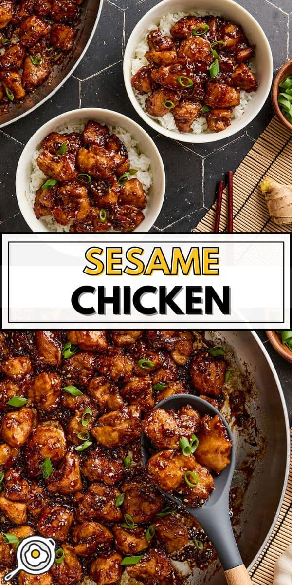 Sesame chicken pin image