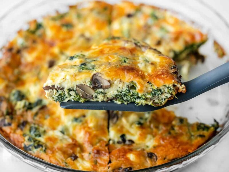 Spinach and Mushroom Crustless Quiche - Budget Bytes