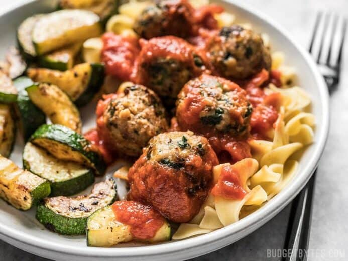 Spinach And Feta Turkey Meatballs Perfect For Meal Prep Budget Bytes