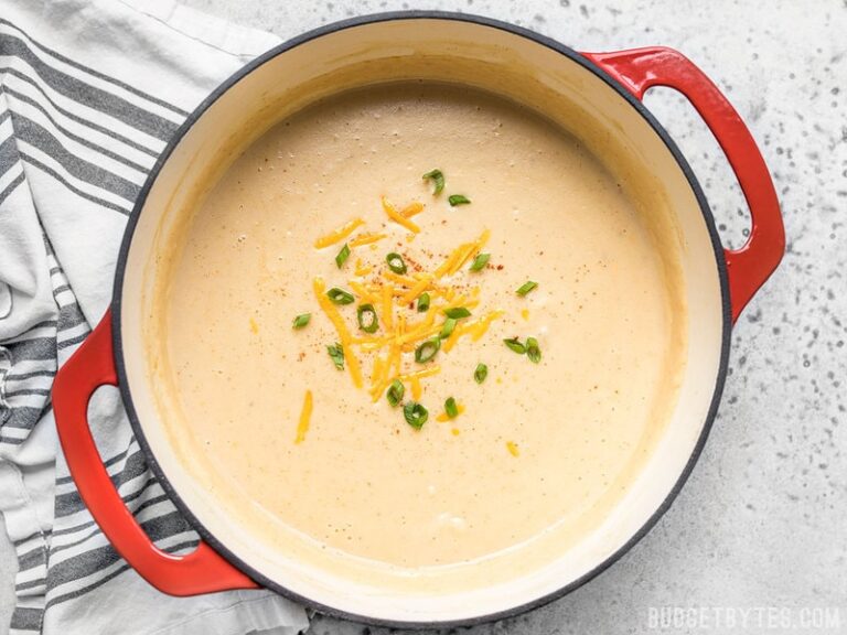 Cheesy Cauliflower and Potato Soup - Budget Bytes