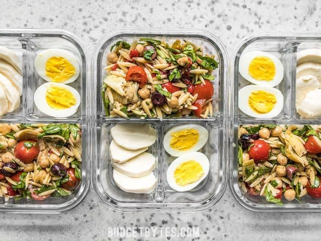 Orzo Salad Meal Prep - Vegetarian - Budget Bytes