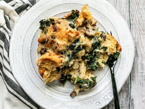 Kale Swiss and Mushroom Strata - Budget Bytes