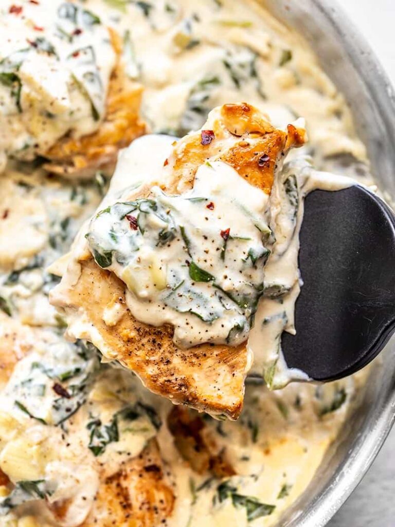 Creamy Spinach Artichoke Chicken Budget Bytes