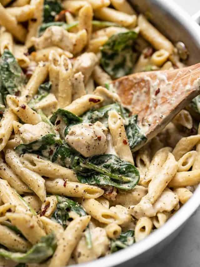 One Pot Creamy Pesto Chicken Pasta Recipe - Budget Bytes