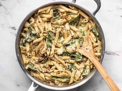 One Pot Creamy Pesto Chicken Pasta Recipe - Budget Bytes