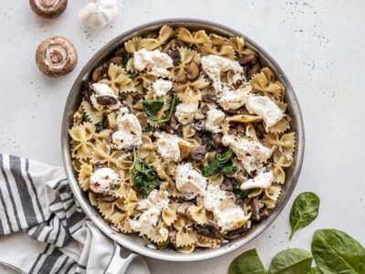 Mushroom and Spinach Pasta with Ricotta - Budget Bytes