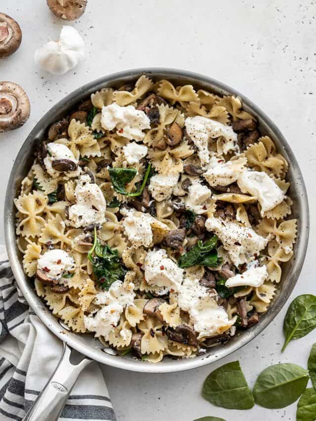 Mushroom and Spinach Pasta with Ricotta – Venagredos