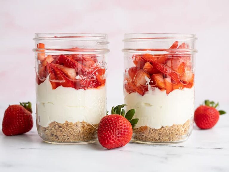 No Bake Strawberry Cheesecake for Two - Budget Bytes