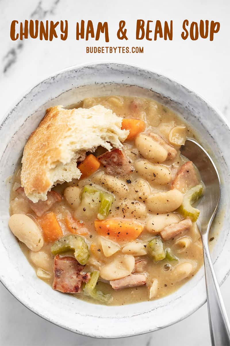 Thick & Chunky Ham and Bean Soup Recipe - Budget Bytes